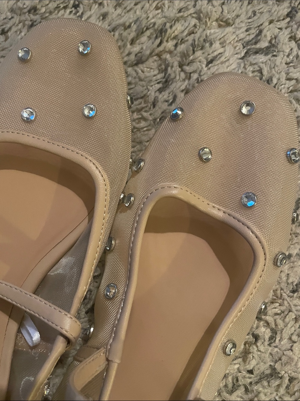 wild fable Nude Mary Jane Flats with Rhinestones - Picture 2 of 4